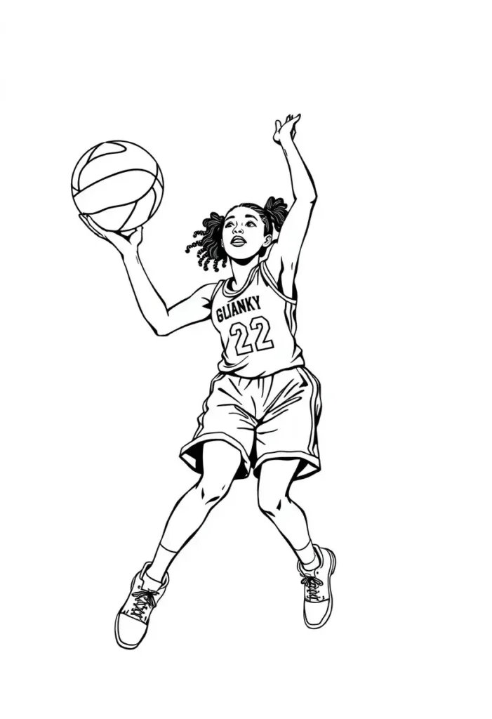 Basketball Player Black Girl Coloring Pages