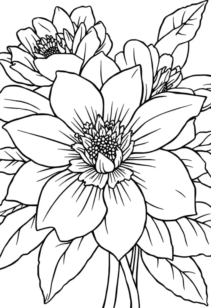Dramatic Florals Coloring Pages