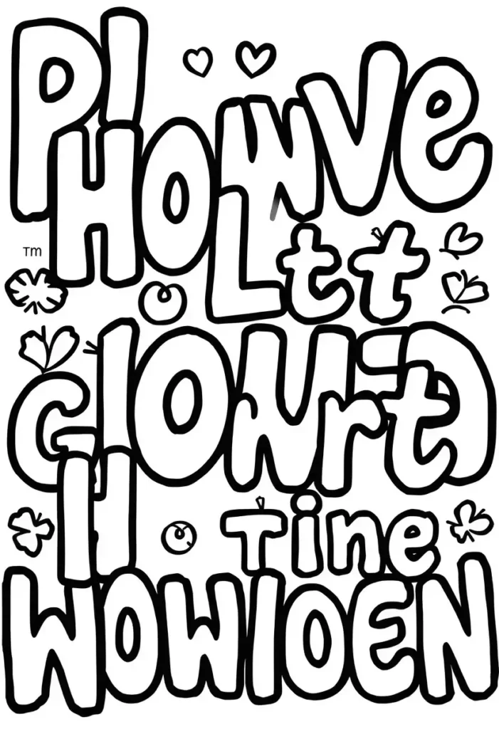 Graphic Word Art Coloring Pages