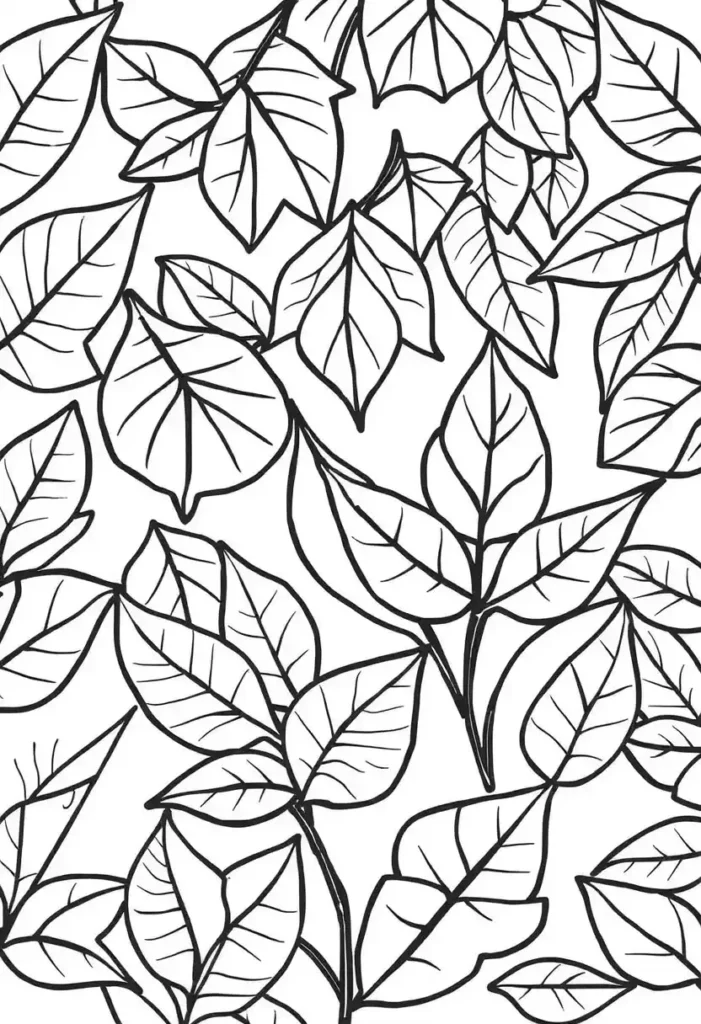 Leafy Patterns Coloring Pages