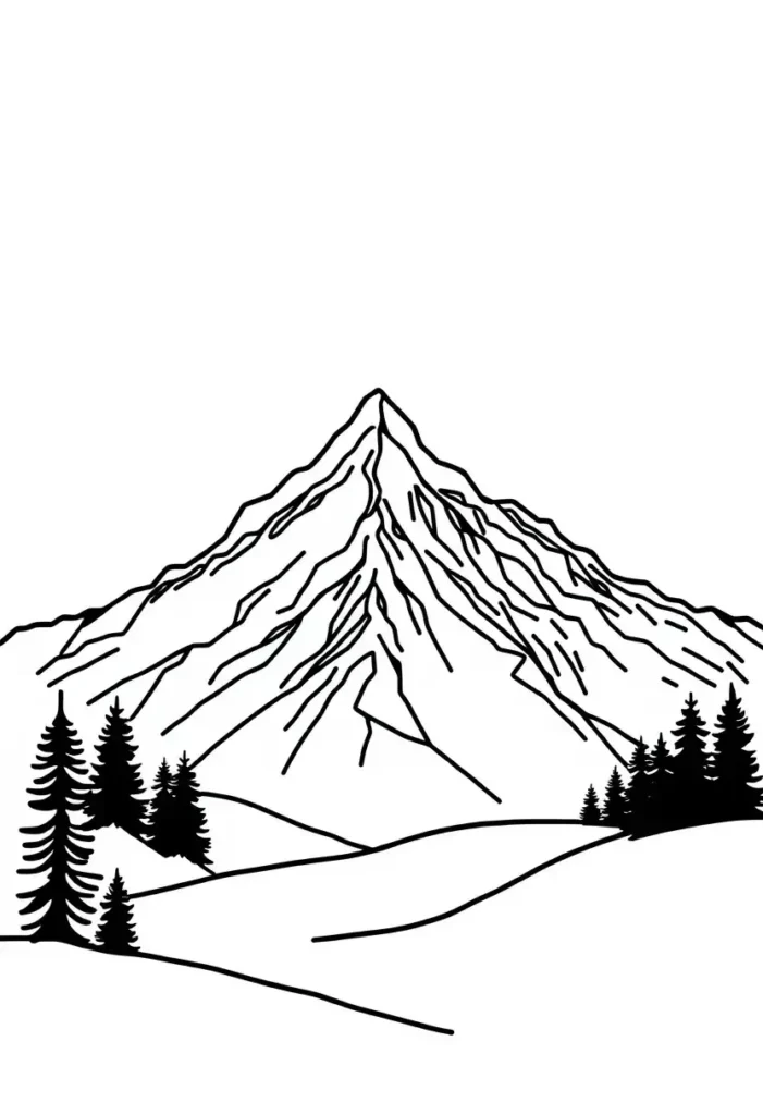 Mountain Landscapes Coloring Pages