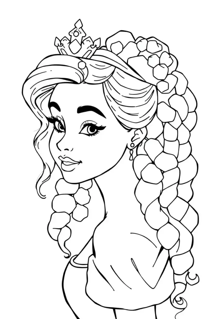 Princess with Natural Hair Black Girl Coloring Pages