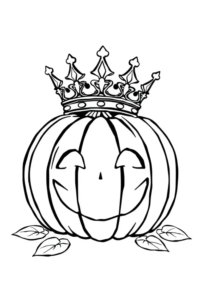 Pumpkin with a Crown Coloring Pages