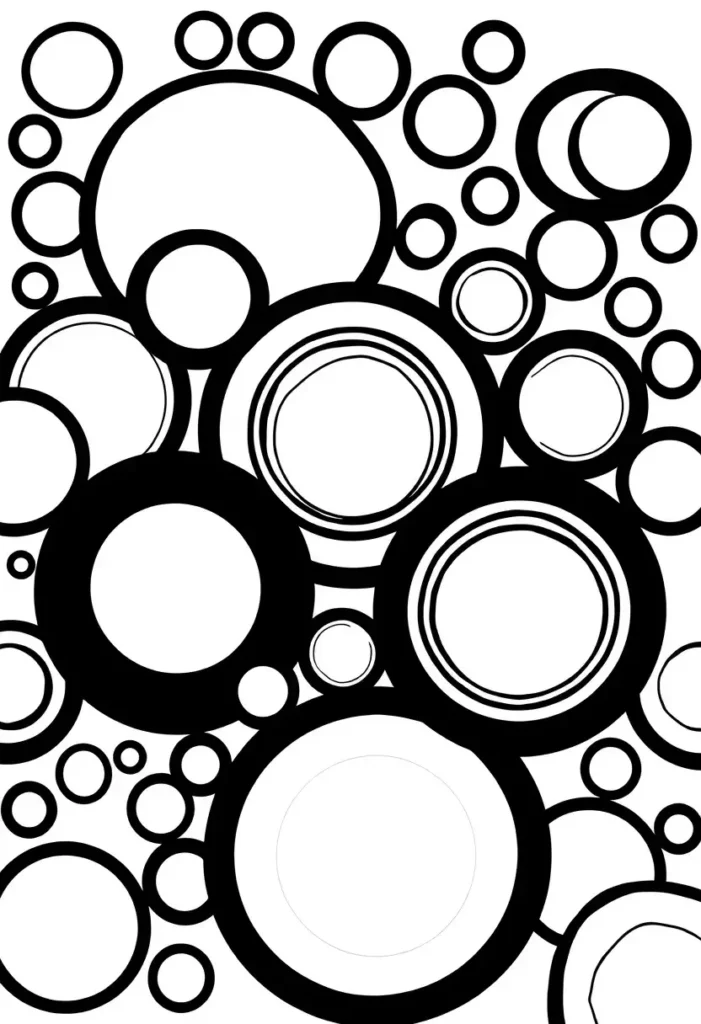 Retro Circles Coloring Pages