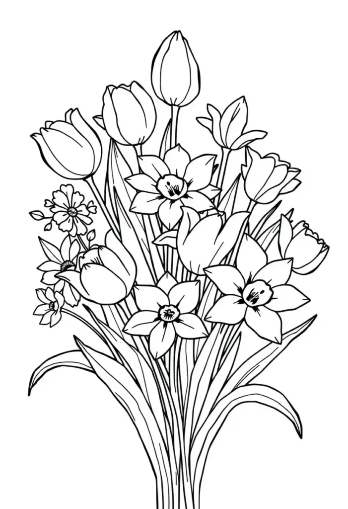 Spring Blooms Coloring Pages