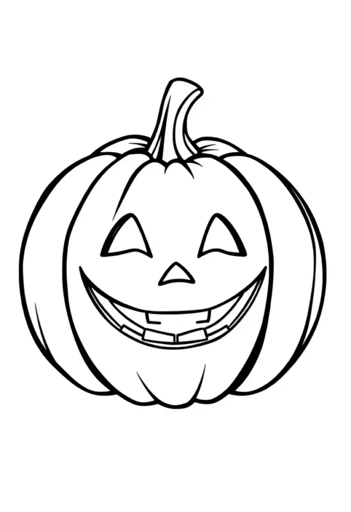 The Classic Smiley Pumpkin Coloring Pages