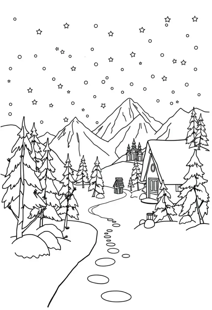 Winter Wonderlands Coloring Pages