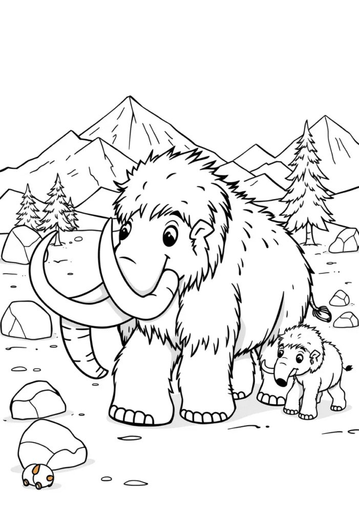 Woolly Mammoths Coloring Pages