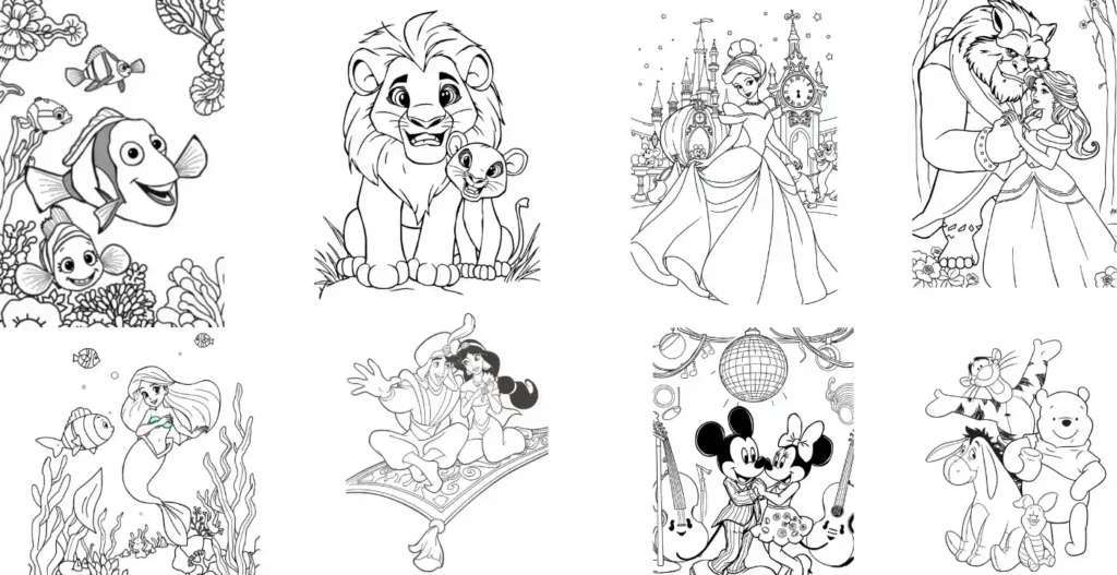 20 Magical Disney Coloring Pages for Kids & Adults (Free PDF)