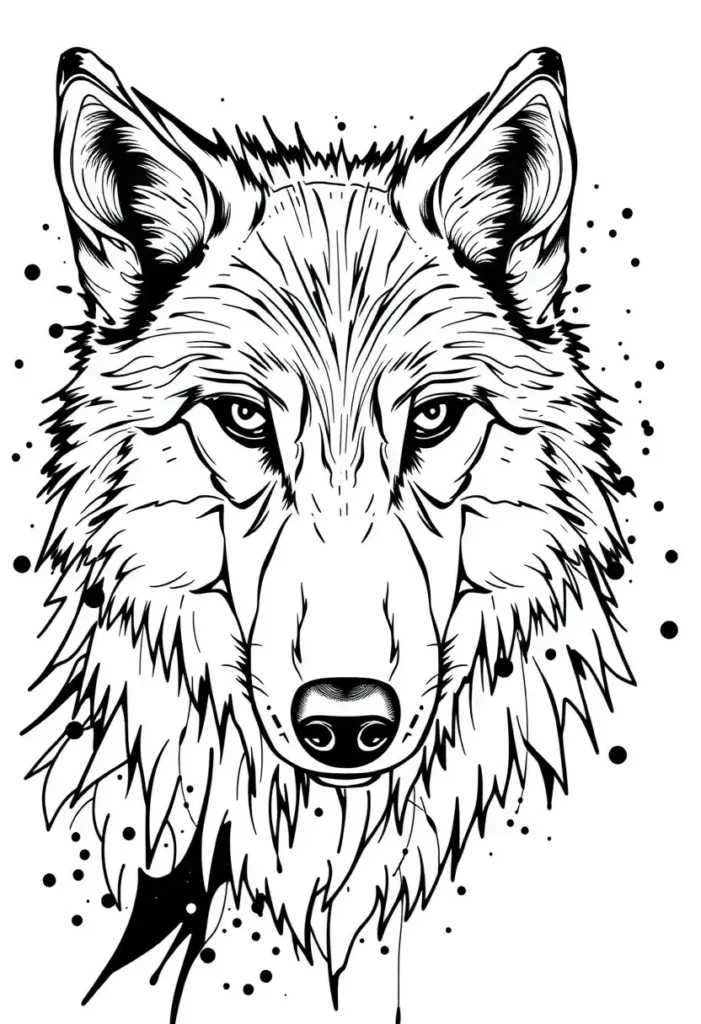 Abstract Wolf Art Coloring Pages
