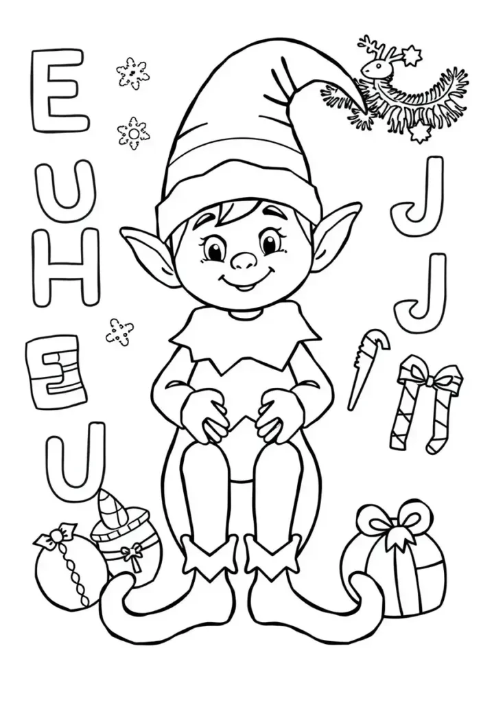 Alphabet Elf Coloring Pages
