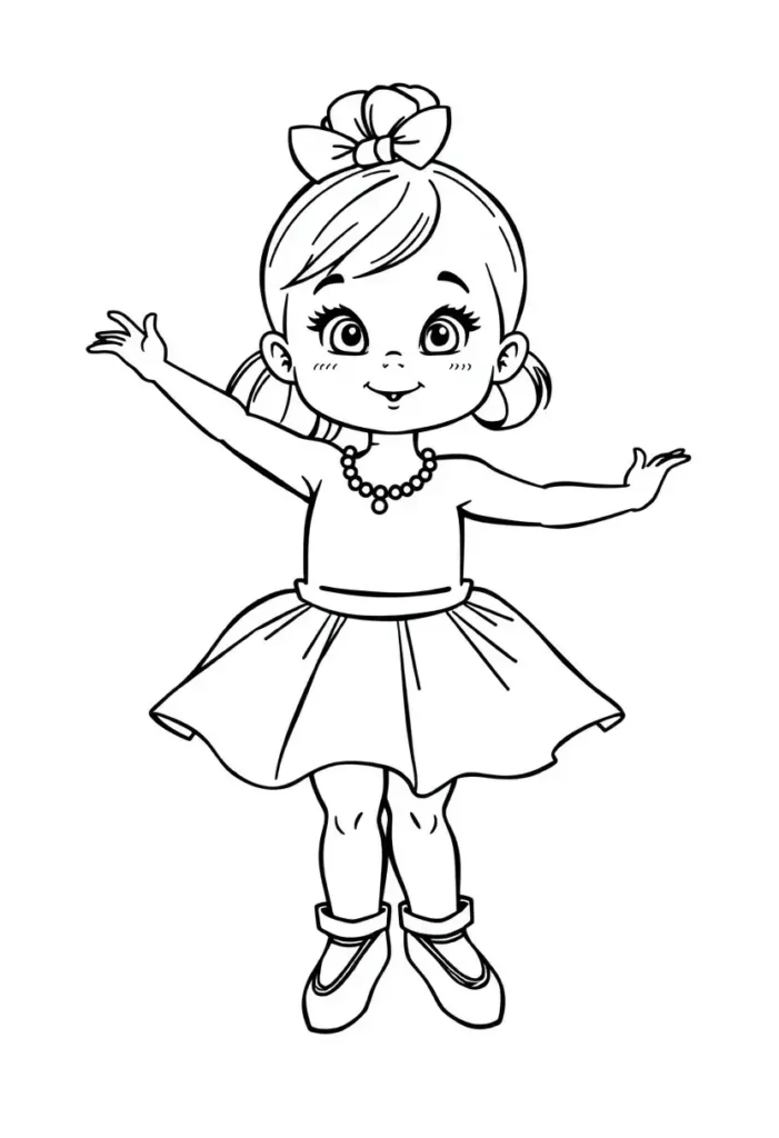 Baby Ballerina Coloring Pages Easy