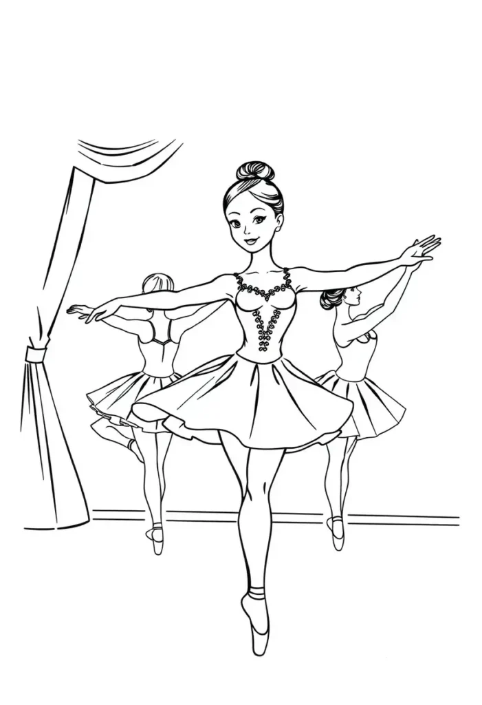 Ballerina Warm-up Coloring Pages