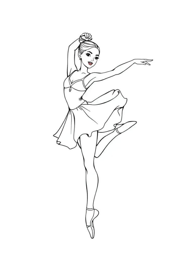 Ballerina in Arabesque Coloring Pages