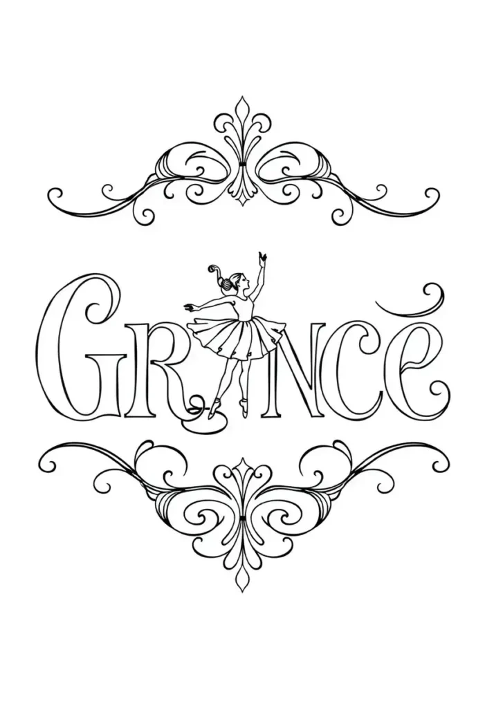 Ballet Word Art Ballerina Coloring Pages Pdf Free