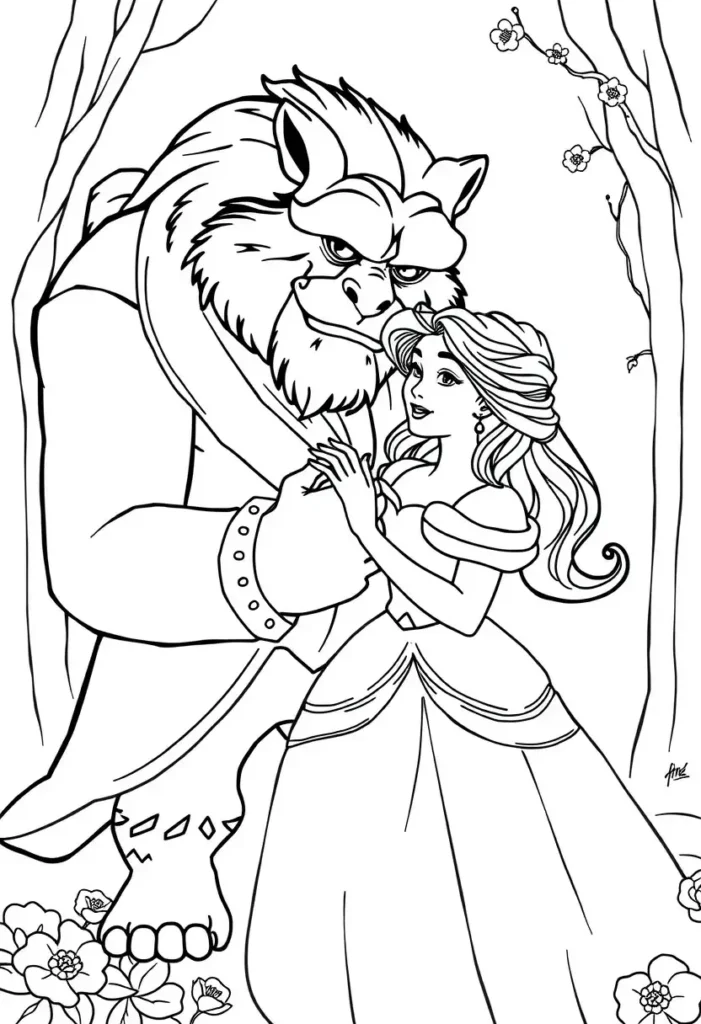 Beauty and the Beast Coloring Pages