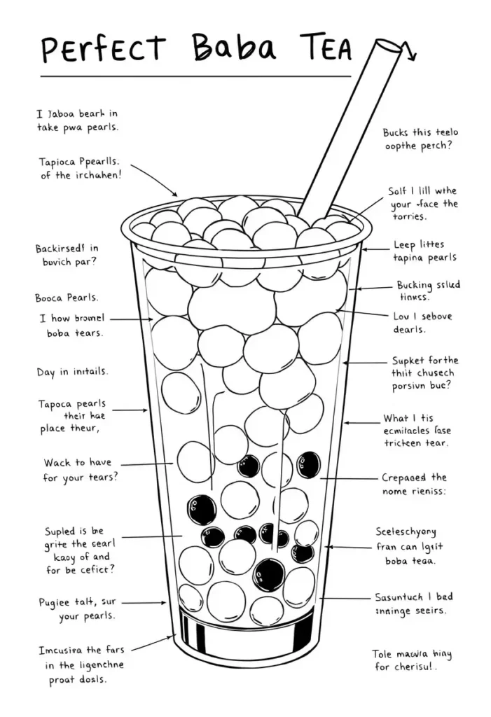 Boba Tea Science Coloring Pages