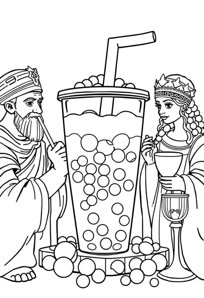 Boba Through History Coloring Pages