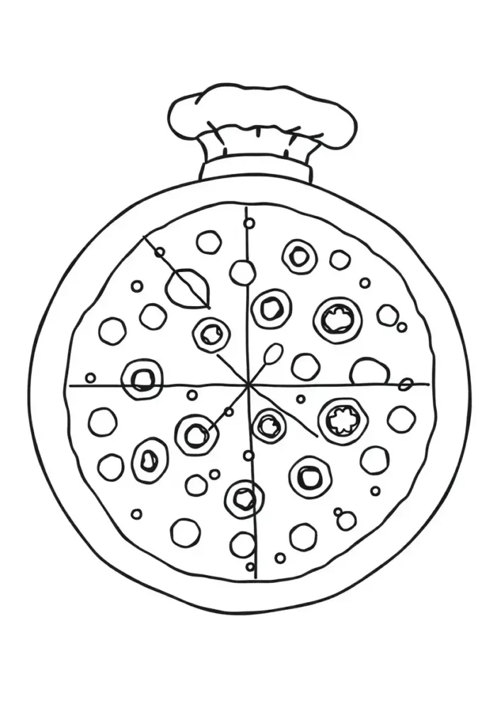 Build-Your-Own Pizza Template Coloring Pages