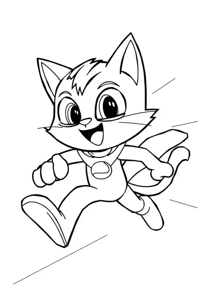 Catboy Running at Super Speed Coloring Pages