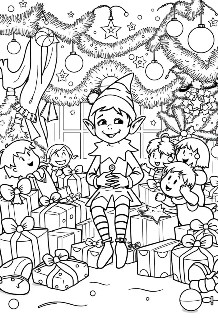 Christmas Morning Celebration Coloring Pages