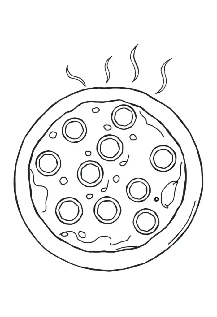 Classic Pepperoni Pizza Coloring Pages