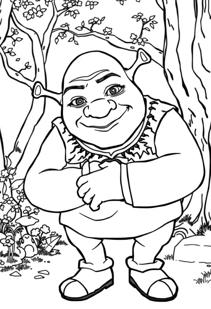 Classic Shrek Pose Coloring Pages