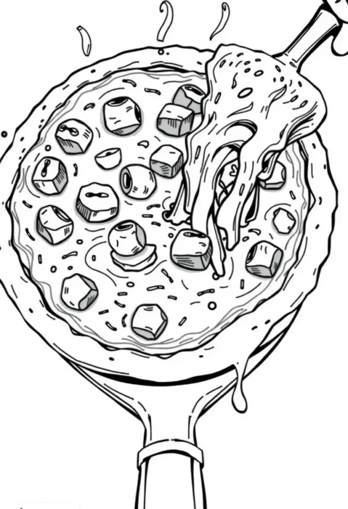 Deep Dish Chicago-Style Pizza Coloring Pages