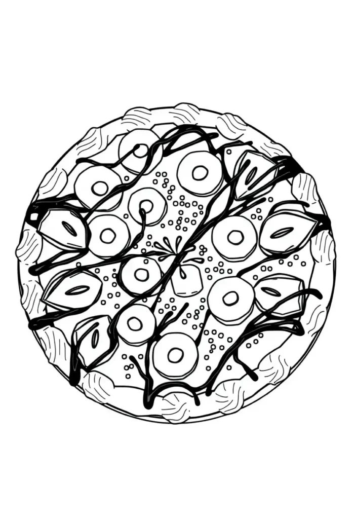 Dessert Pizza Coloring Pages