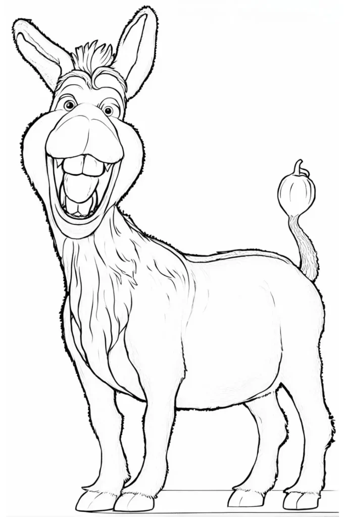 Donkey's Silly Antics Shrek Coloring Pages