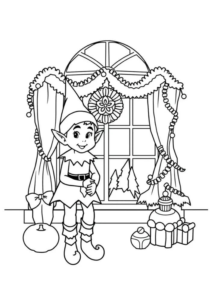 Elf Home Decorator Coloring Pages