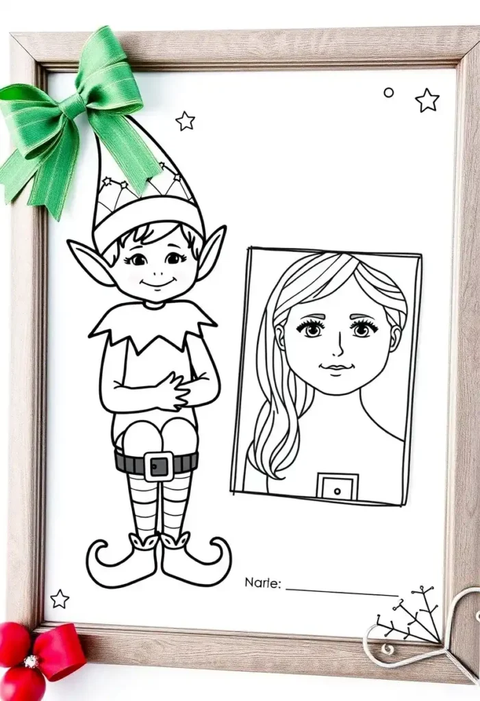 Elf and Me Portrait Coloring Pages