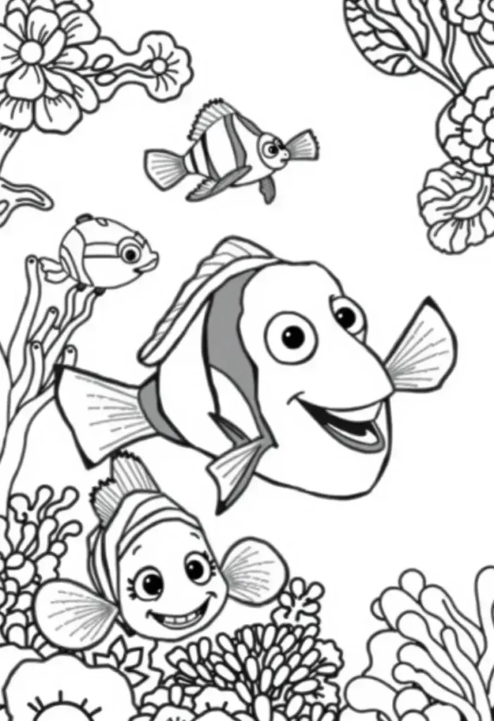 Finding Nemo/Dory Coloring Pages