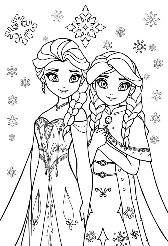  Frozen's Elsa and Anna Coloring Pages