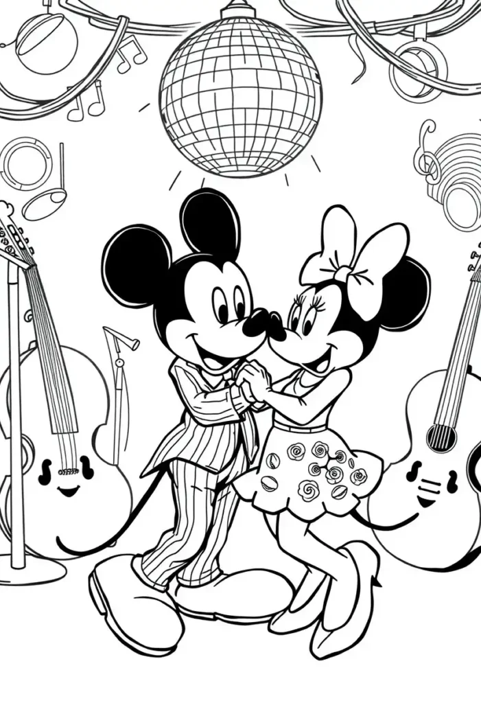 Mickey and Minnie Mouse Coloring Pages