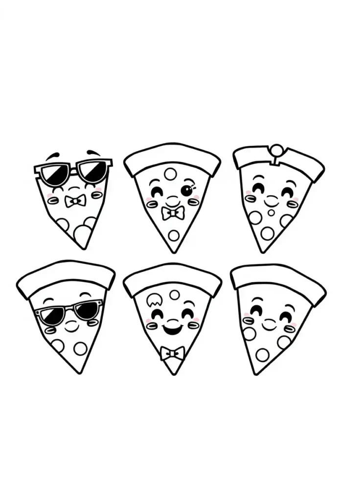 Miniature Pizza Friends Coloring Pages
