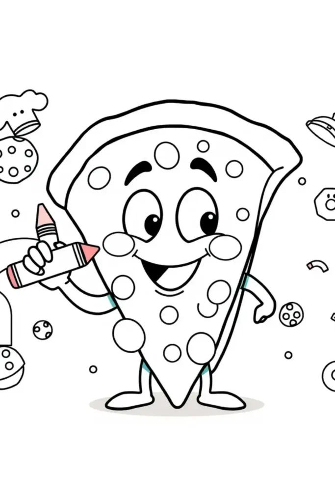 New York Thin Crust Slice Coloring Pages