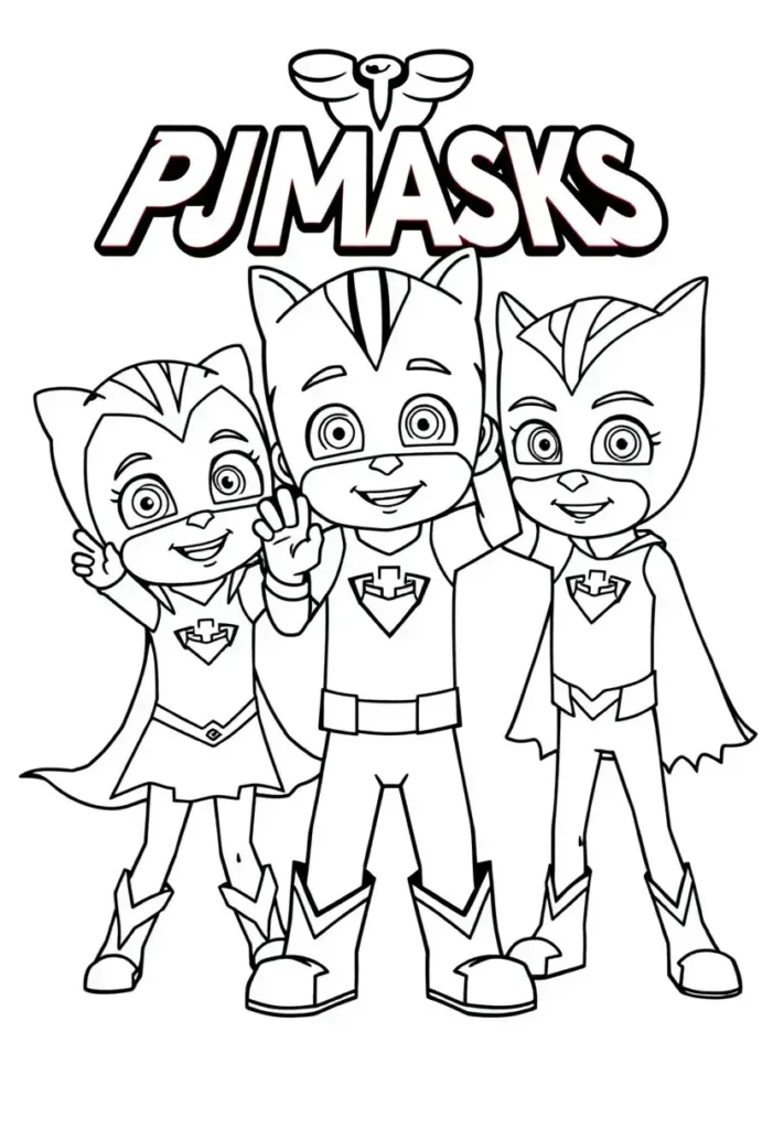 PJ Masks Celebrating a Victory Coloring Pages