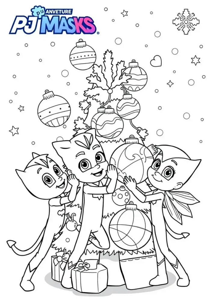PJ Masks Christmas Adventure Coloring Pages