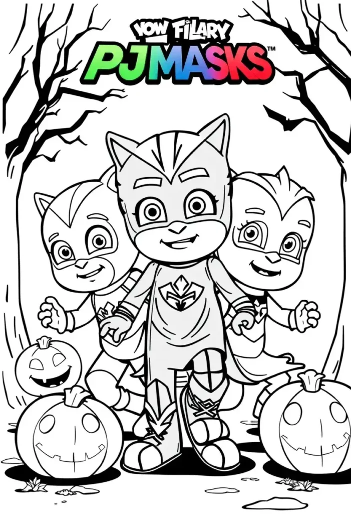 PJ Masks Halloween Special Coloring Pages