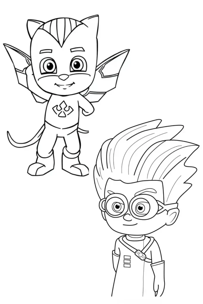 PJ Masks vs. Romeo's Robot Coloring Pages