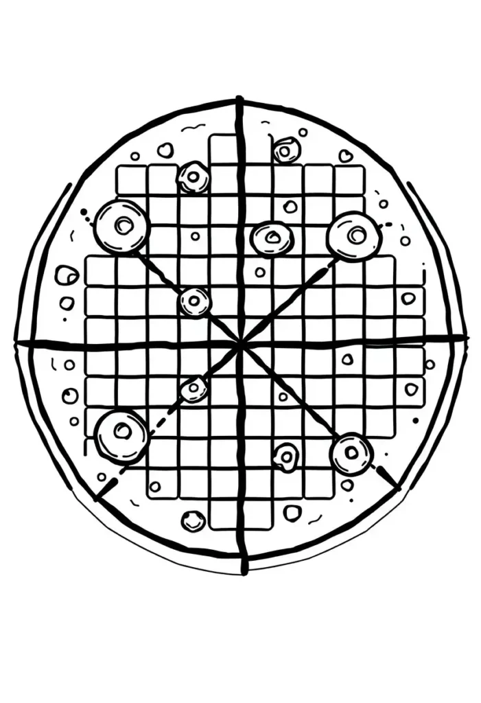 Pixel Art Pizza Coloring Pages