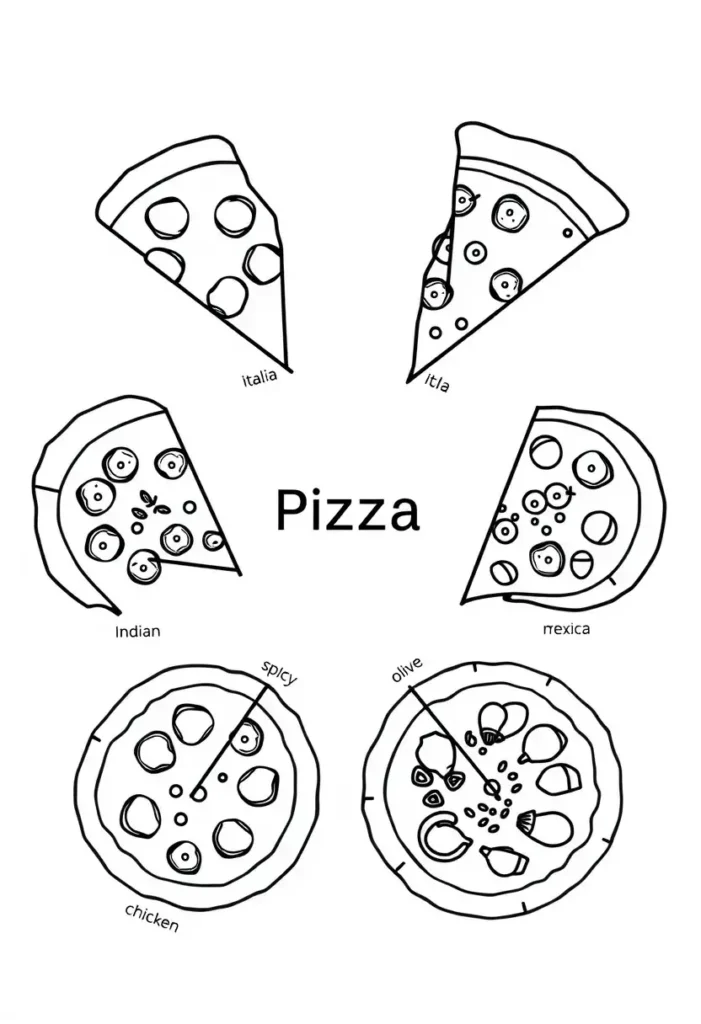 Pizza Around the World Coloring Pages