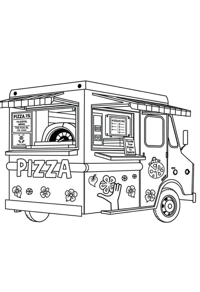 Pizza Truck Coloring Pages