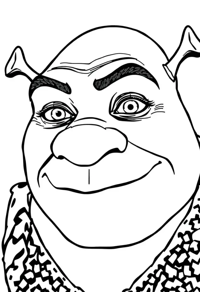 Shrek Coloring Pages Face Close-Ups