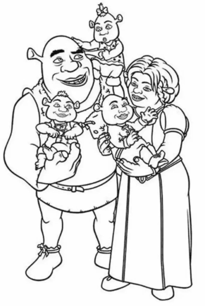 Shrek's Family Portrait Coloring Pages