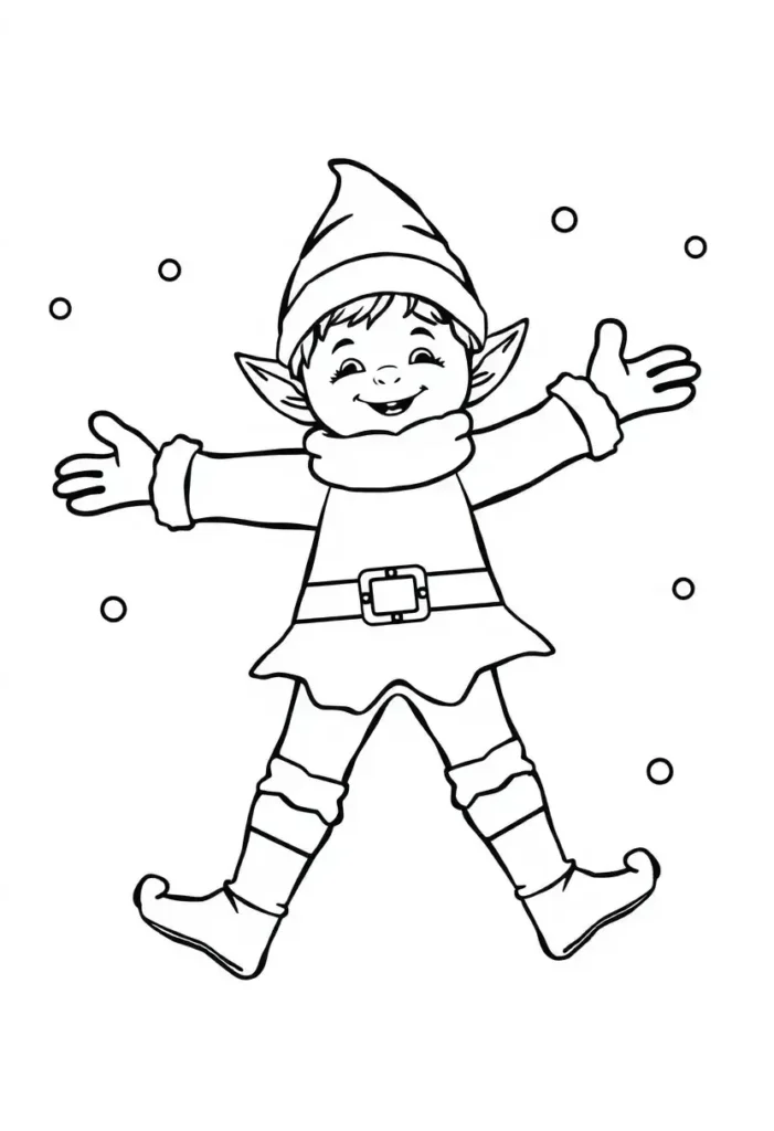 Snow Angel Elf Coloring Pages