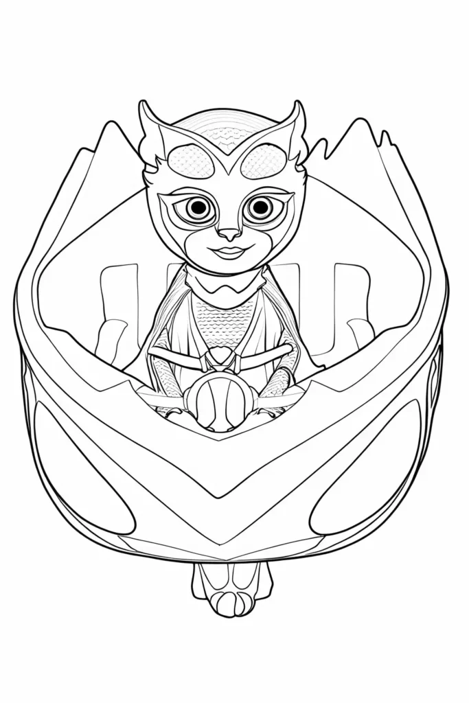The Owl-Glider Flying High Coloring Pages