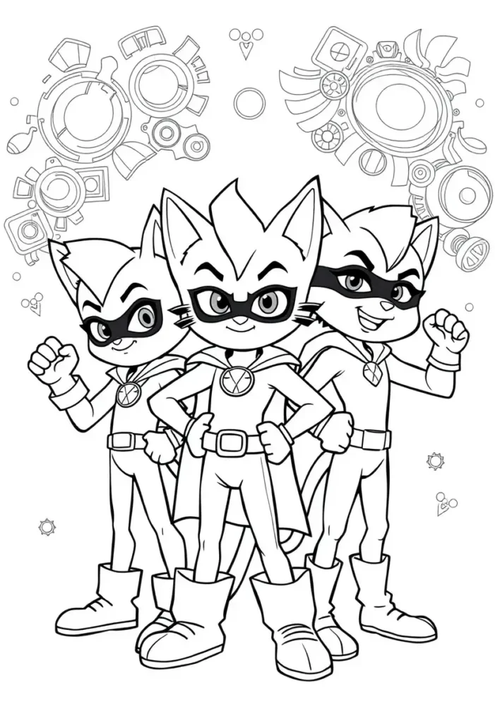 The PJ Masks Trio in Action Coloring Pages