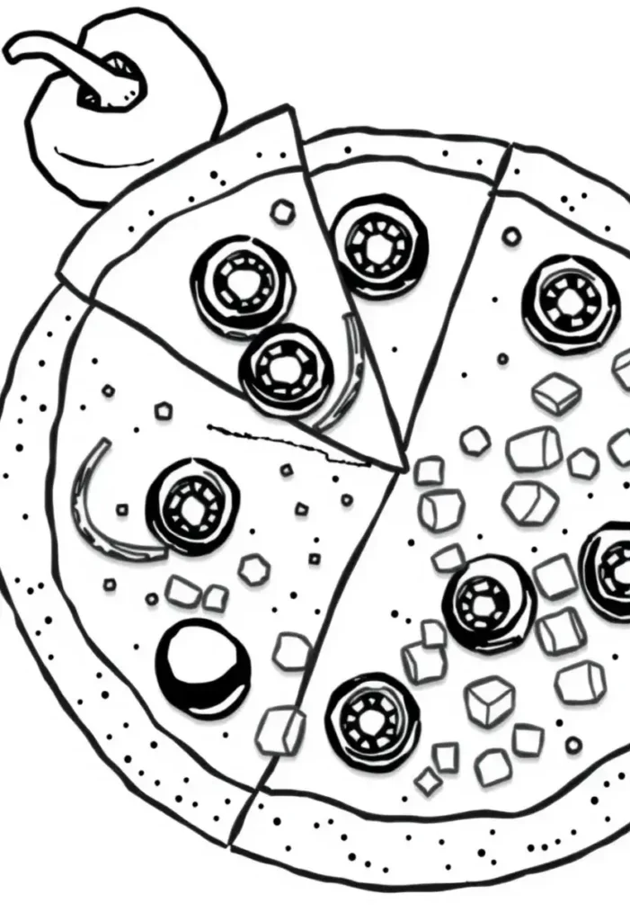 Vegetable Pizza Delight Coloring Pages